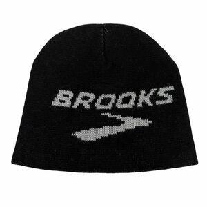 BROOKS Running Black & White Beanie Hat Cap OSFM Unisex